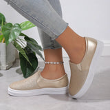 New Fashion Spring and Autumn Women's Flat Shoes Sequin Color Matching Casual Large Round Toe Vulcanized Shoes