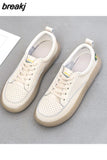 Women Shoes Spring Summer Real Leather Sneakers Woman White Breathable All-matcch Casual Shoes
