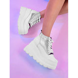 INS Brand Women Sneakers Wedges Lace Up Platform Shoes Thick Vulcanized Shoes Casual Comfy Spring Summer