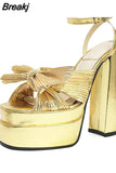 New Platform 2023 Summer Simple High Heeled Women's Sandals Shoes Wedding Shoes Big Size 43 Bridal