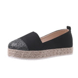 Espadrilles Women's Loafers for Women 2023 Slip On Shallow Weave Flat Shoes Platform Comfort Ladies Moccasins