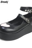 Design Buckle Decor Platform Mary Janes Pumps 2023 Spring Dropship Platform Sweet Comfy Woman Shoes