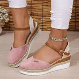 Toe Wedge Sandals for Women Summer Buckle Strap Gladiator Shoes Woman Fashion Espadrilles Platform Sandalias Mujer