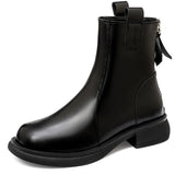 Toe Lolita Boots Shoes Zipper Winter Footwear Boots-Women Ankle 2023 Rubber Ladies Autumn Rock Med Rome Fabric PU