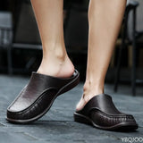 Men's Slippers EVA Slip on Flats Shoes Walking Men Half Slipper Comfortable Soft Household Sandals Size 40-47