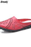 New Low Heels Slippers For Women Round Toe Flat Ladies Shoes Fashion Designer Comfortable Outdoor Female Casual