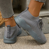Breathable Knitted Sports Shoes for Women 2024 Spring New Plus Size Low Cut Flat Casual Shoes Woman Light
