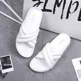 New Summer Women PVC Slippers Casual Beach Outside Cross Non-slip Slide