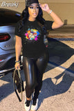 Summer Juicy Diamonds Print Tshirt Women Round Neck Short Sleeve Top Female Pattern Harajuku Tshirt 2023 New