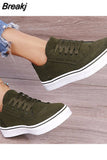 Up Ladies Flat Shoes 2023 New Spring Autumn Vulcanized Shoes Fashion Women's Sneakers Light Fashion Solid Color Lace
