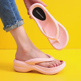 Summer Non-slip Women's Beach Flip Flops for Wedges Heels Clip Toe Cloud Slippers Women Soft EVA Platform Slippers