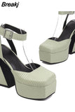 Dropship 2023 Summer Platform High Heeled Women's Shoes Sandals Office Lady Walking Comfy Woman Shoes Big Size