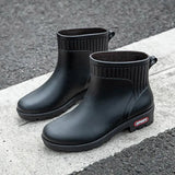 Ladies Rain Boots Waterproof Low Tube PVC Sleeve Foot Kitchen Car Wash Convenient Non-Slip Rubber