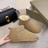 Snow Boots Women's Short Tube Thickened Cotton Shoes Non-slip Winter New Shoes Student Women's Shoes 2023 Black
