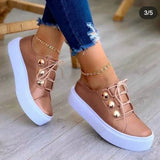 Spring Korean Sports Shoes Lace Up flats Breathable White Shoes platform Woman Shoes casual Sneakers zapatos de