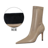 Breakj Stylish Simple, Thin, High, Shallow Pointed Sexy Nightclub Show Short Boots Women's