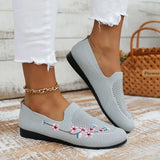 Mesh Flat Shoes Ladies Lightweight Sneakers Autumn Chinese Style Embroidered Flat Shoes Breathable Outdoor Walking