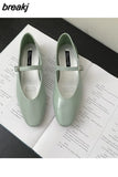 Spring Autumn Flats Shoes Women Niche Design Sense Shallow Round Toe Retro Almond Head Cross Strap Flat Mary Jane