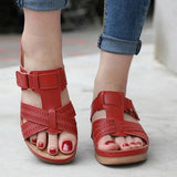Womens Sandals Summer Wedges Shoes Adult Open Toe Slip On Comfy Slippers Solid Color Buckle Beach Shoes For Lady 2023