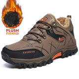 Men Winter Snow Boots Waterproof Leather Sneakers Super Warm Men's Boots Outdoor Male Hiking Boots Work