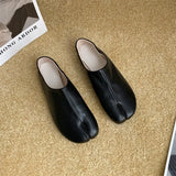 Women Flats Tabi Ninja Moccasins Round Split Toe Shallow Lazy Slip On Slingback Mules Leather Shoes Soft Loafers Slip
