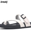 2023 New Outside Cork Slipper Flip Flops Summer Women Mixed Color Casual Beach Non-slip Slides