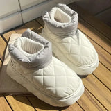 Waterproof Snow Boots Women 2023 Winter Warm Thicken Plush Lined Cotton Shoes Woman Thick Bottom Platform Ankle