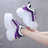 Bottom Chunky Sneakers Women White Black Patchwork High Platform Shoes Woman Casual Autumn Winter Wedges Footwear
