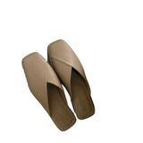 Ping Follows The Internet Celebrity Sandals, Grandma Shoes, Soft-Soled, Head-Wrapped, Semi-Slippers, Women's Flat-Soled Retro Shoes, Wearing Lazy Muller