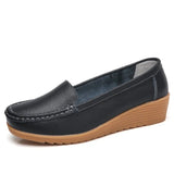 Women's Flats Genuine Leather Shoes Woman Casual Ladies Shoes Slip On Ballet Flats Women Walking Ladies Plus Size