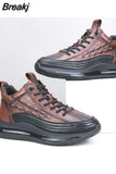 Alligator pattern Men Sneakers Lace Up Casual Platform Vulcanized Shoes Male Anti-slip Running Zapatillas