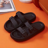 Adjustable Buckle Platform Slippers Women Non Slip Home Cloud Slipper Woman Eva Soft Sole Pillow Slides Sandals