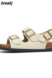 New Summer Women Cork Sandals Casual Non-slip Beach Men Outdoor Gladiator
