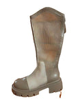 Breakj Spring And Summer New Mesh Boots Women Thick Bottom High-Valley Knight Boots Hollow Fashion Cool