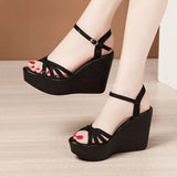 High Heel Slope 11Cm Sandals Summer 2023 New Muffin Thick Bottom Waterproof Platform Open Toe Full Size