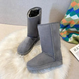 new high-tube boots fashion all-match warm thick snow boots with knot snow boots women flat-heel snow boots long