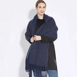 Shipping 2023 Winter Plaid Vintage Scarf Women Men Preppy Scarves Warm Pashmina Foulard Bufanda Male Mujer Thick Wrap