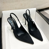 Breakj Heels 2025 Spring New Sexy Night Club Pointed Women's Single Shoes With Shallow Mouth Water Drill Bag Head