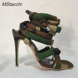 Snake Strap Long Shoes Women's Sandals Summer 2024 Sexy Stiletto Heel Stripper Shoes Star Style Slingback Heeled