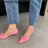 Pointed Toe Thin High Heels Shoes Women Female Pumps For Party Dress Shoes Brand Chain Decoration