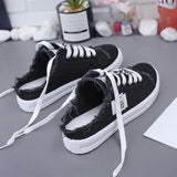 New Spring Summer Women Canvas Shoes flat sneakers women casual shoes low upper lace up white