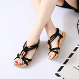 New Summer Sandals Women's Round Toe Open Toe Flat Sandals Slip-on Casual Women Sandals Beaded Sandals Beach