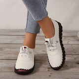 New Autumn Casual Women Shoes Platform Loafers 2023 Lace Up Leather Flats Slip-On Mom Shoe Mujer Zapatos Chaussure
