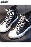 Leather Platform Sneakers For Women Spring Casual Little White Shoes Ladies High Gang Vulcanized Shoes