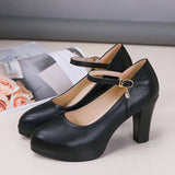Toe Black Block Heels Women Pumps Split Leather Shoes Dance High Heels Shoes Platform Pumps Crystal For Party Work