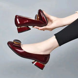 De Mujer Women Cute Sweet Light Weight Comfort Spring & Summer Square Heel Shoes Lady Casual Sky Blue Pumps
