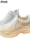 Women Shoes New Chunky Sneakers For Women Lace-Up White Vulcanize Shoes Casual Fashion Dad Shoes Platform