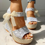 Fashion Summer Platform Wedge Sandals Ankle Strap Fish Mouth Espadrilles Sandals Sandalias Femininas Sandalen