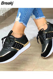 Mujer 2023 Women's Sneakers Platform Shoes Leather Stitching Casual Sneakers Women's Outdoor Running Vulcanized