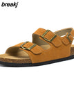 New Summer Women Cork Sandals Casual Non-slip Beach Men Outdoor Gladiator